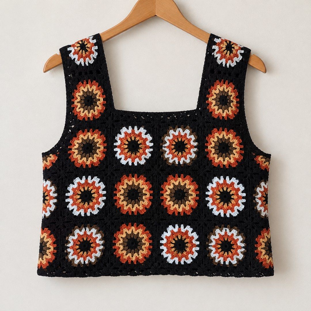 Crochet Cropped Top (Category: Others Tops) located in Muntinlupa City. Submitted by mystyle10 (Listing ID 1469180230, Image 1). Description: Actual item photo #3 This is a cropped top Lenght: 14 inches Width: 15 inches (30-34”bust) Best fit XS-S frame.