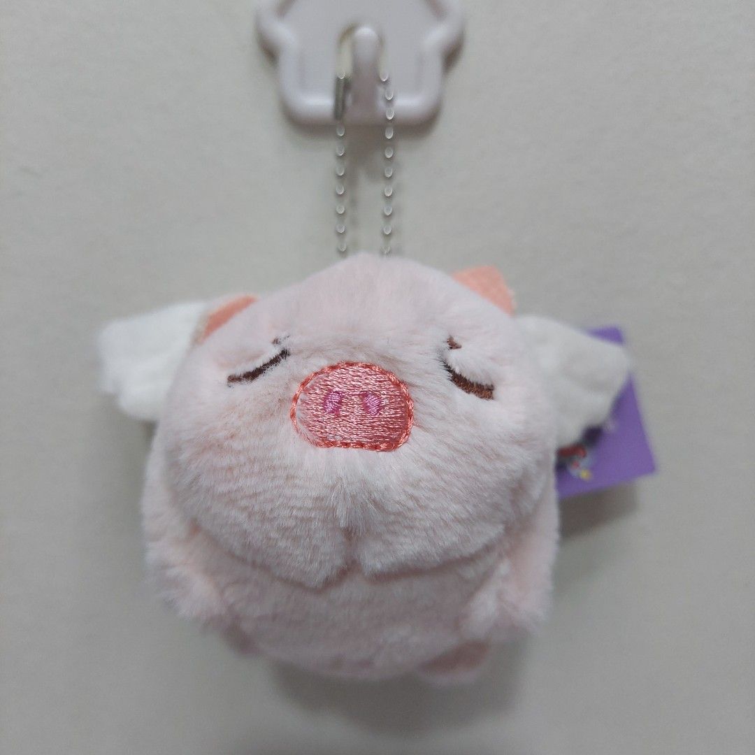 Angel Pig Plush Keychain Pull-String Moving Shaking Tail Bag Pendant Mini Stuffed Toy (Category: Plushies & Soft Toys) located in Pasig City. Submitted by muffinstoysshop (Listing ID 1469230297, Image 2). Description: Angel Pig Plush Keychain Pull-String Moving Shaking Tail Bag Pendant Mini Stuffed Toy - Size : 3.5- INCH / 9 cm - Quantity: 1 pc - Good as new - Cleaned & Sanitized - Good Condition - What you see is what you get! - Item ON HAND rea