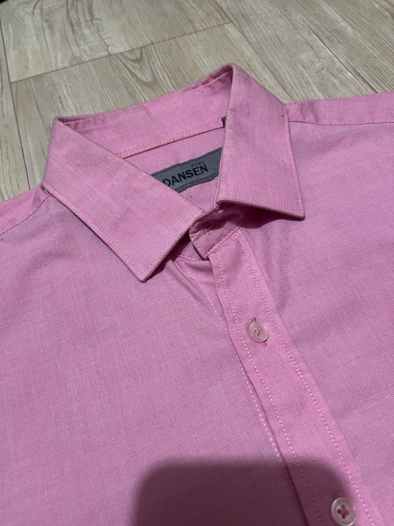 Dansen Pink Short Sleeve Button-Down Shirt Size S (Category: Shirts) located in Baguio. Submitted by find_found001 (Listing ID 1469338820, Image 2). Description: - Brand: Dansen - Size: S - Color: Pink - Style: Short sleeve button-down shirt with collar and front closure - Fabric: Lightweight textured material - Ideal for: Office wear and smart casual outfits - Condition: Clean and well-maintained.