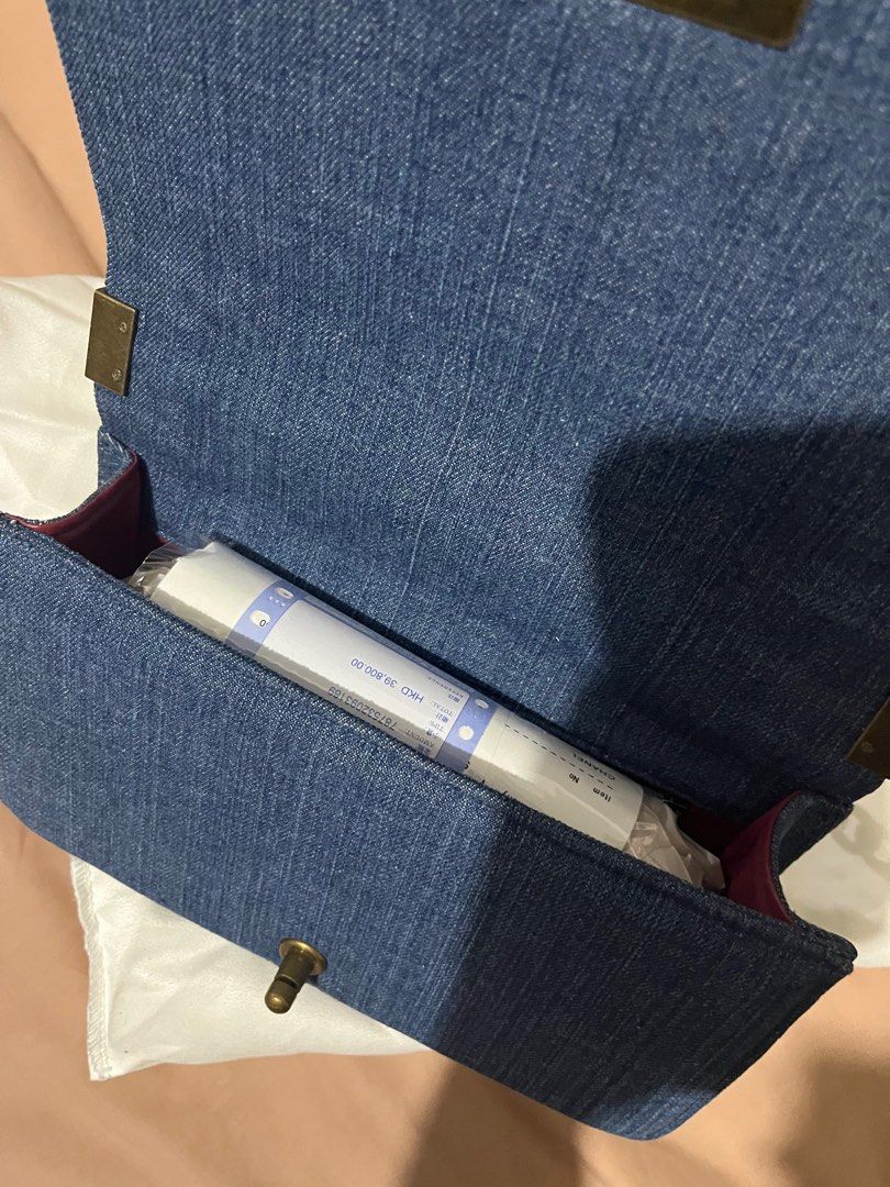 Denim shoulder bag (Category: Shoulder Bags) located in Mandaue City. Submitted by zinniaxclaire (Listing ID 1469270519, Image 3). Description: Like new Stored in the cabinet only No issues Dust bag only.