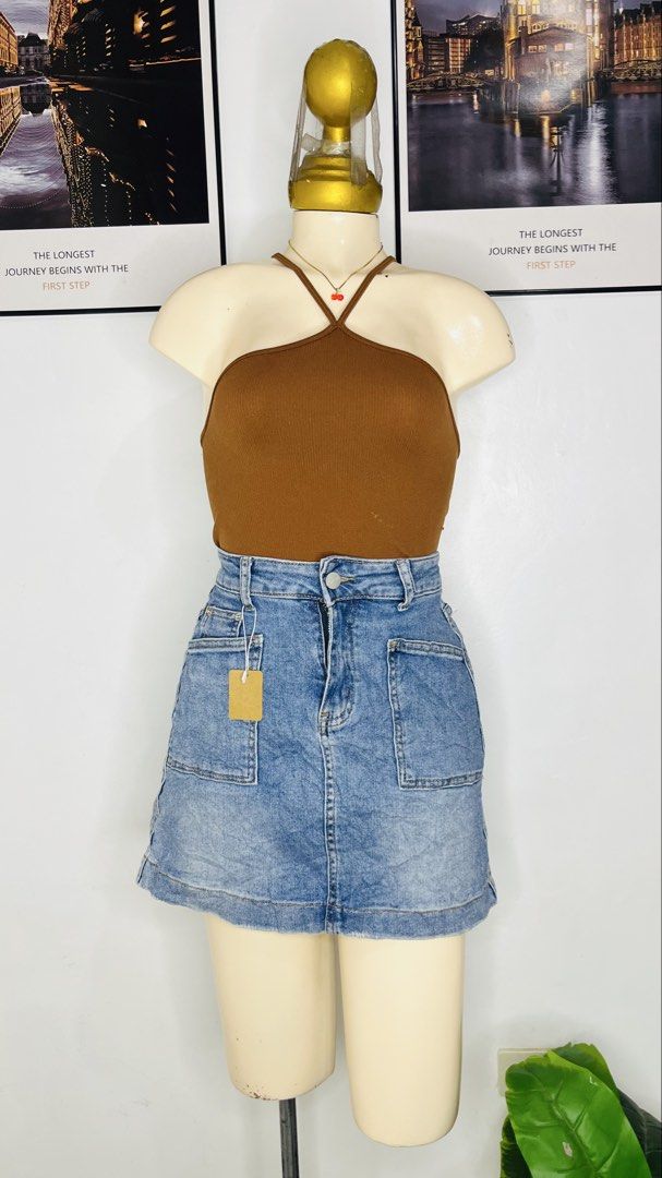 Denim Skort | S 28-30 (Category: Skirts) located in Manila. Submitted by bengirlclothing (Listing ID 1469302709, Image 2). Description: - Size: 28 to 30 inches - Length: 16 inches - Design: Light wash denim with front pockets and belt loops - Styling: Easy to match with tanks and casual tops.