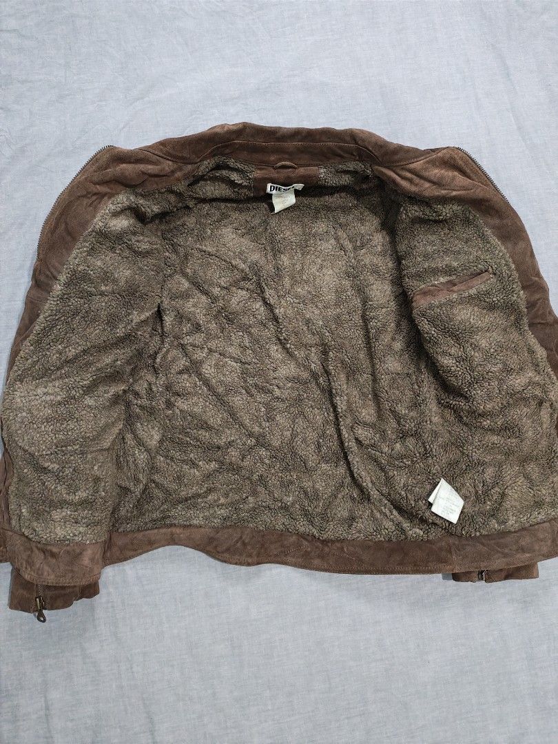 Diesel suede moto jacket (Category: Coats, Jackets and Outerwear) located in Baguio. Submitted by used_clothing2600 (Listing ID 1469275303, Image 3). Description: vintage diesel suede moto jacket size medium verygood condition issue zipper puller pit to pit 22 length 28 shoulders 18 sleeve length 26 P 1,300.