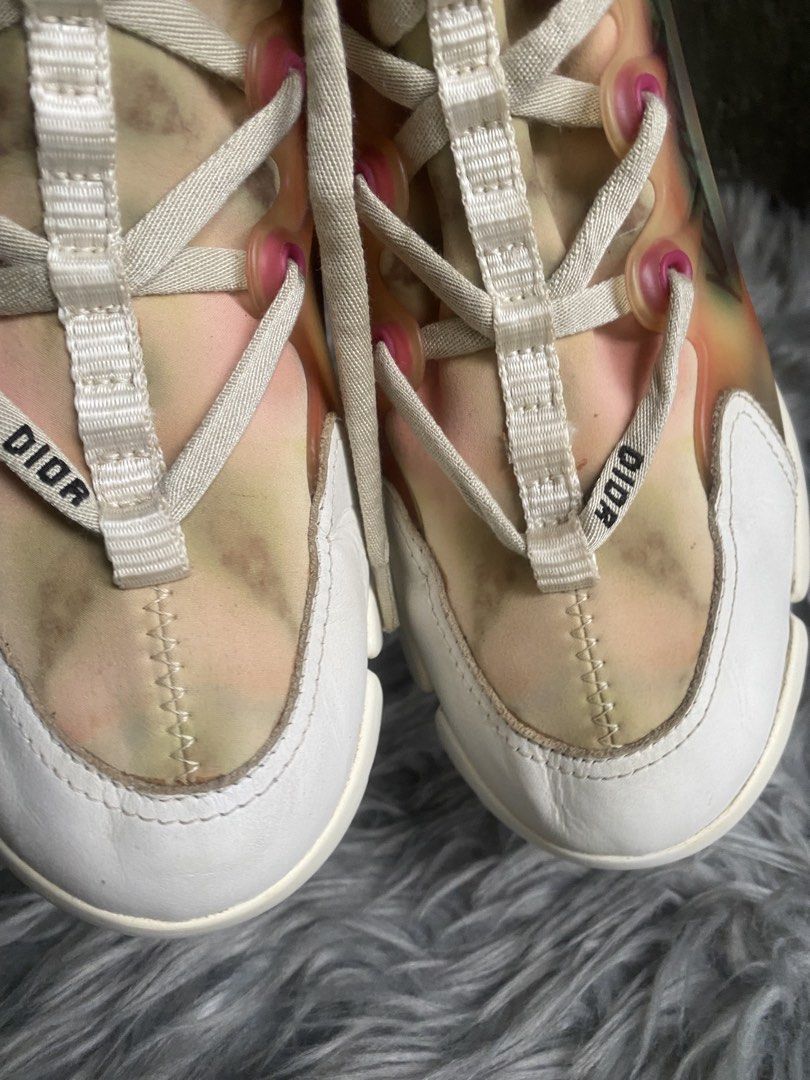 Dior B22 Chunky Sneakers (Category: Sneakers) located in Bacolod City. Submitted by chuchaystuffs (Listing ID 1469168020, Image 2). Description: - Brand: Dior - Model: B22 Chunky Sneakers - Colorway: Multicolor transparent and white - Origin: Made in Italy - Design: Technical mesh upper with thick sculpted rubber sole and Dior branding on heel and bottom - Condition: Pre-loved with noticeable dark smudges/wear on fabric toes and heel areas; soles