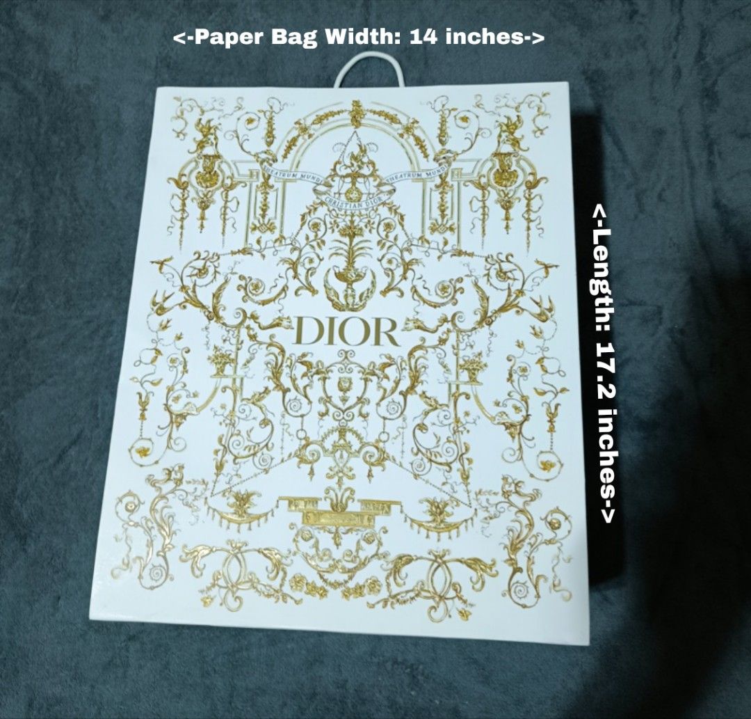 Dior Paper Bag with Dior Paper Box (Category: Everything Else Others) located in Bacoor. Submitted by nineties_kid (Listing ID 1469202281, Image 3). Description: <==• Dior Paper Bag with Dior Paper Box Width: 14 inches Length: 17.2 Space: 7 inches Dior Box Width: 16.8 inches Length: 13.5 inches Space: 2.2 inches ______ -Modes Of Delivery: J&T/Lalamove/ LBC (Cash on Pick-up/COD) -Meet-up (Bacoor Cavite Area/Mandaluyong-Shaw,Hulo,Makati Ave) -Modes