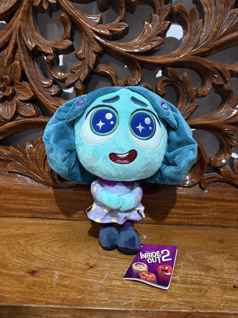 Disney Pixar Inside Out 2 Envy Plush Toy (Category: Plushies & Soft Toys) located in Quezon City. Submitted by rxyel (Listing ID 1469262591, Image 1). Description: - Official Disney Pixar merchandise from Inside Out 2 - Character: Envy with soft teal and blue hair - Wears a signature purple dress with yellow polka dots - Features large embroidered starry eyes and a sweet expression - Condition: Mint, brand new straight from the store - Includes o
