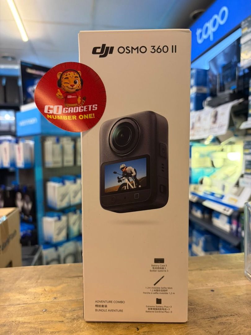 DJI Osmo 360 II Adventure Combo (Category: Video Cameras) located in Makati City. Submitted by eckang12 (Listing ID 1469189823, Image 1). Description: - Perfect for: ✔ Aerial photos & videos (drones) ✔ Travel videos ✔ Vlogging & content creation ✔ Motorcycle rides & motovlogging ✔ Action & sports shots.