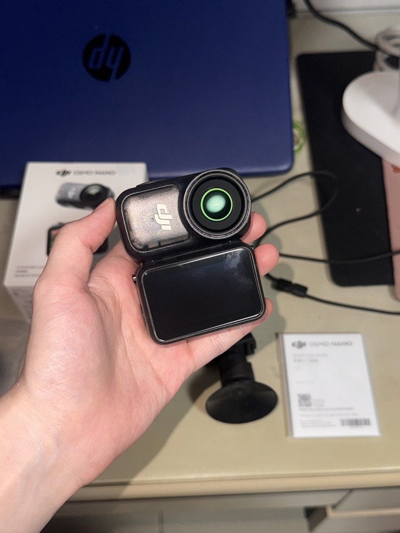 DJI Osmo Nano Standard Combo 128GB Action Camera (Category: Video Cameras) located in Manila. Submitted by kchloelim (Listing ID 1469358306, Image 1). Description: - Item: DJI Osmo Nano Standard Combo Set - Storage: 128GB capacity included - Condition: Fully functional, perfect for vlogging and outdoor recording - Inclusions: Camera unit with touchscreen, protective case, magnetic lanyard necklace, suction cup mount, clip mount, and charging cabl