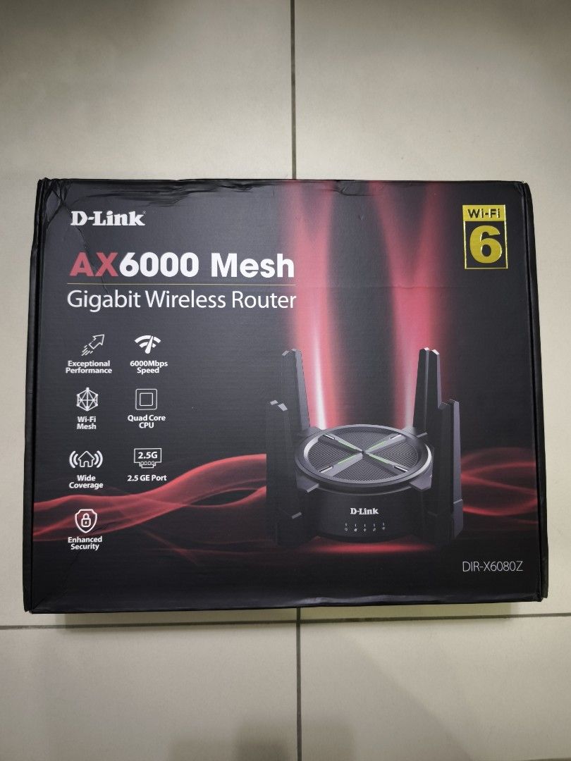 D-Link AX6000 (Category: Networking) located in Klang. Submitted by hongkai_843 (Listing ID 1469290121, Image 1). Description: •Using 3 months •Under Warranty (Receipt Included) COD Klang, Kapar, Shah Alam, PJ, Sunway.