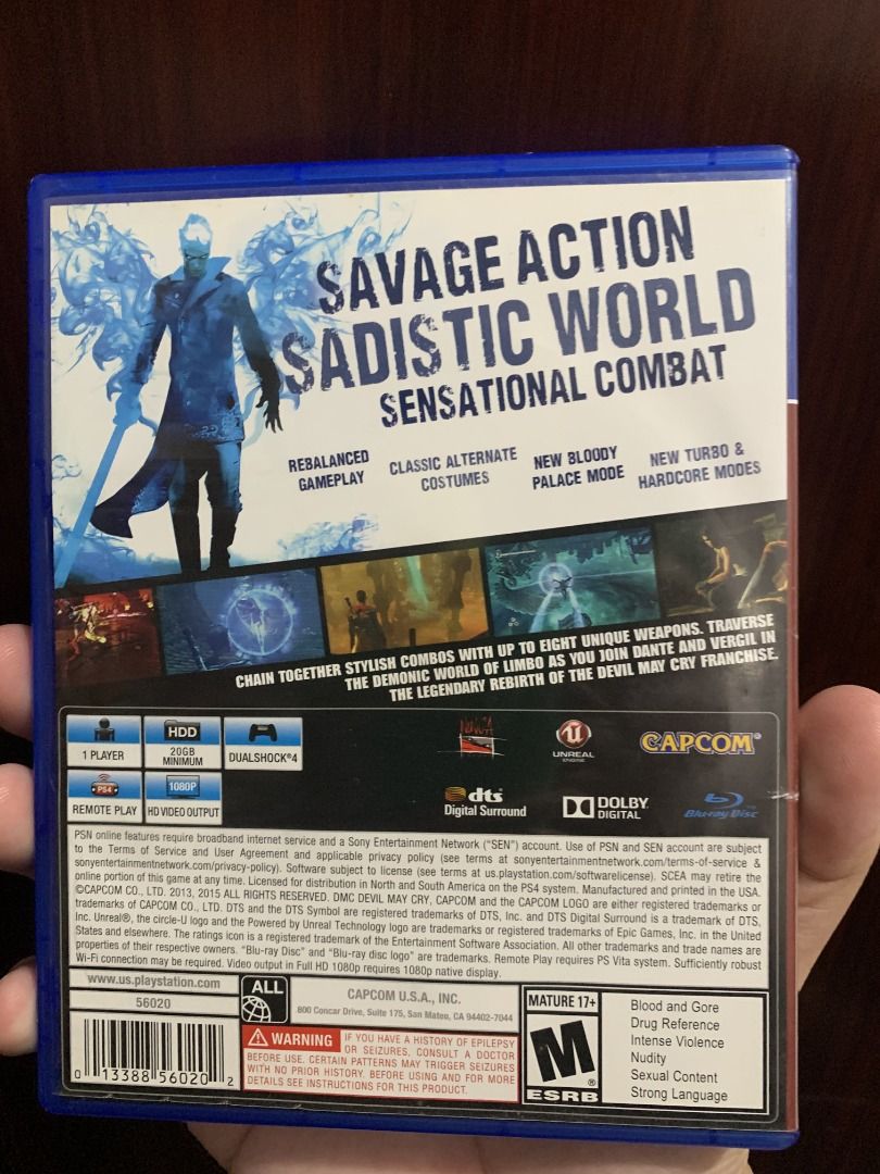 DmC: Devil May Cry Definitive Edition for PS4 (Category: PlayStation) located in Manila. Submitted by matthew_lumibao (Listing ID 1469166788, Image 2). Description: Meetup Location: - Balanga City, Bataan Shipping via: - J&T or Flash PM for more details..