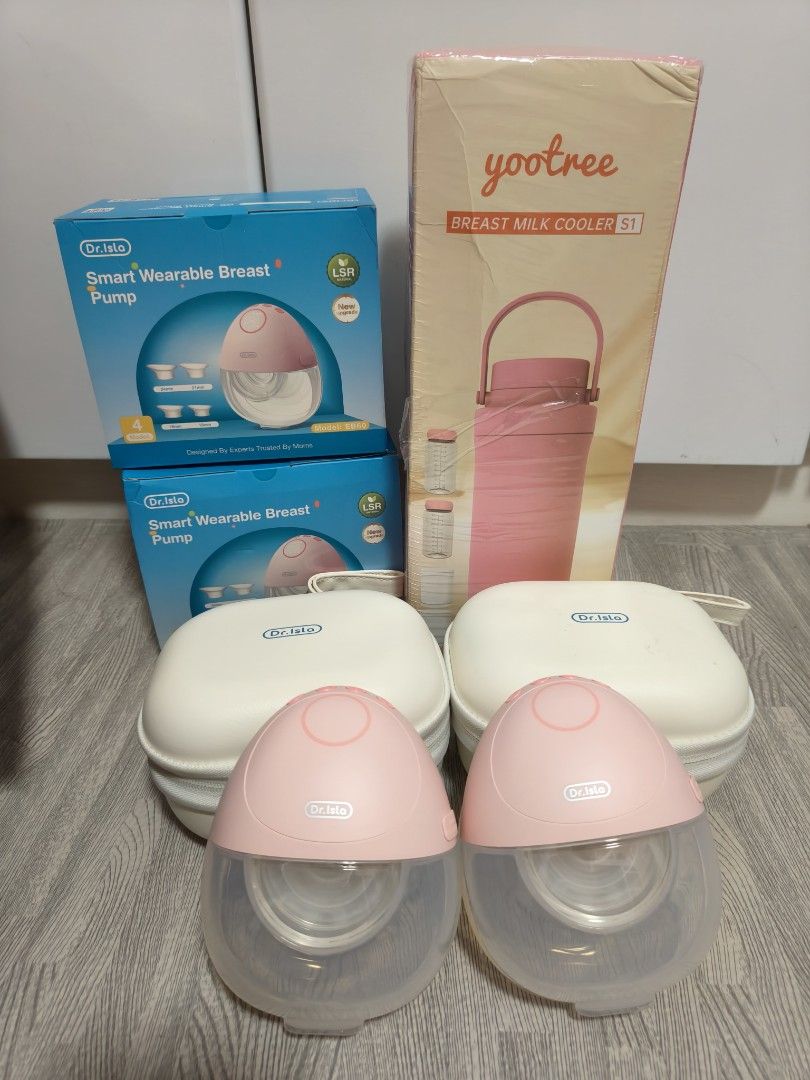 Dr. Isla EB60 Pink | Yootree Cooler (Category: Breastfeeding & Bottle Feeding) located in Paranaque City. Submitted by duhnuuh (Listing ID 1469163687, Image 1). Description: Brand new milk cooler ₱1600 Wearable pump eb60 ₱4000 pair *Pump was used only for a few times, direct latch si baby Complete with box, spare parts unused and sealed pa Loc: Parañaque.