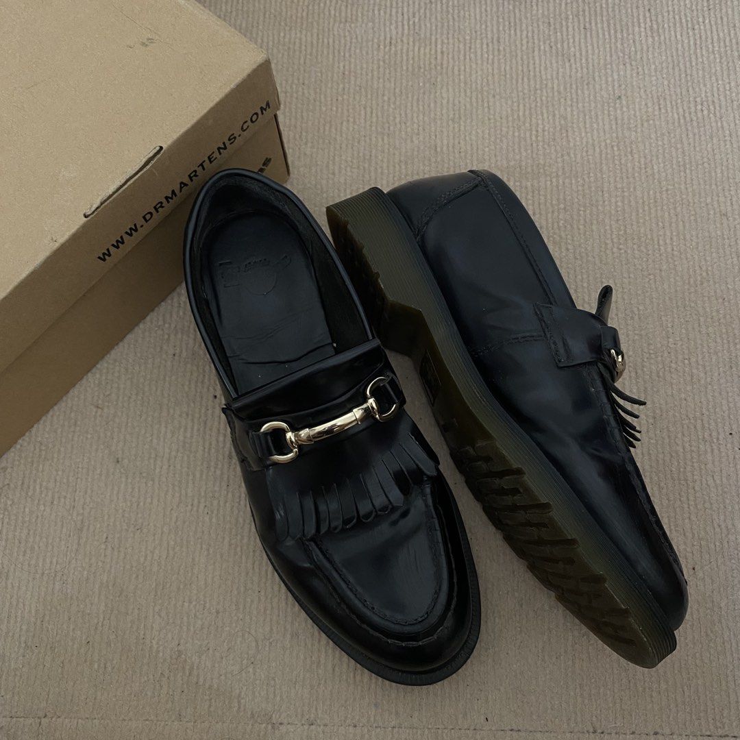 DR. MARTENS ADRIAN SNAFFLE LOAFERS (Black / Gold Bit) (Category: Casual Shoes) located in Calamba. Submitted by xxxbojji (Listing ID 1469217027, Image 3). Description: Dr. Martens Adrian Snaffle Loafers in Black Polished Smooth Selling my lightly used Dr. Martens Adrian Snaffle loafers in mint condition! Only worn a few times for special occasions. •Condition: 8.5/10 (Mint, no heel drag, clean uppers) •Size: UK 9 / US Men 10 / US Women 11 / EU 43