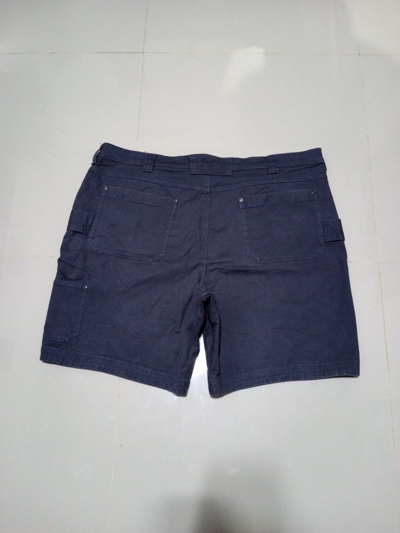 Duluth Trading Carpenter Flex Fire Hose Shorts Size 48 (Category: Shorts) located in Magdalena. Submitted by magdalenathrift20 (Listing ID 1469168866, Image 3). Description: - Brand: Duluth Trading Co. - Style: Fire Hose Carpenter Shorts - Color: Navy Blue - Size: 48 Waist / 22 Length - Material: 97% Cotton, 3% Spandex (tough yet stretchy) - Features: Multiple utility pockets and tool loops - Condition: Heavy-duty workwear, built to last - Origin