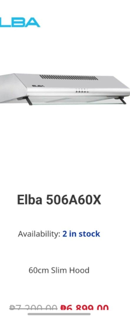 ELBA Range Hood (Category: Hobs & Hoods) located in Manila. Submitted by fashionistafavess (Listing ID 1469185433, Image 1). Description: used 2-3 times only rfs: Need space .