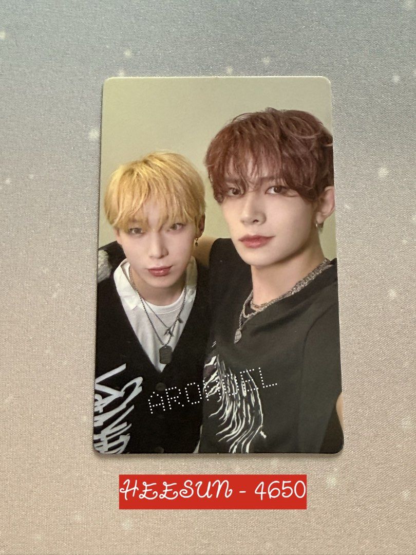 ENHYPEN Duo PCs (Category: K-Wave Merchandise) located in Manila. Submitted by larkspurshopp (Listing ID 1469230339, Image 1). Description: - ENHYPEN photocards for sale (units like Heejay, Heewon, Jakehoon, Hoonki, and individual members) - Various eras included - Prices: ₱150 - ₱4,650 (as marked in photos) - Cheaper rates available for bundles - Condition: Mint, kept in sleeves or top loaders since pulling - Packaging: Safe packing with cardboa