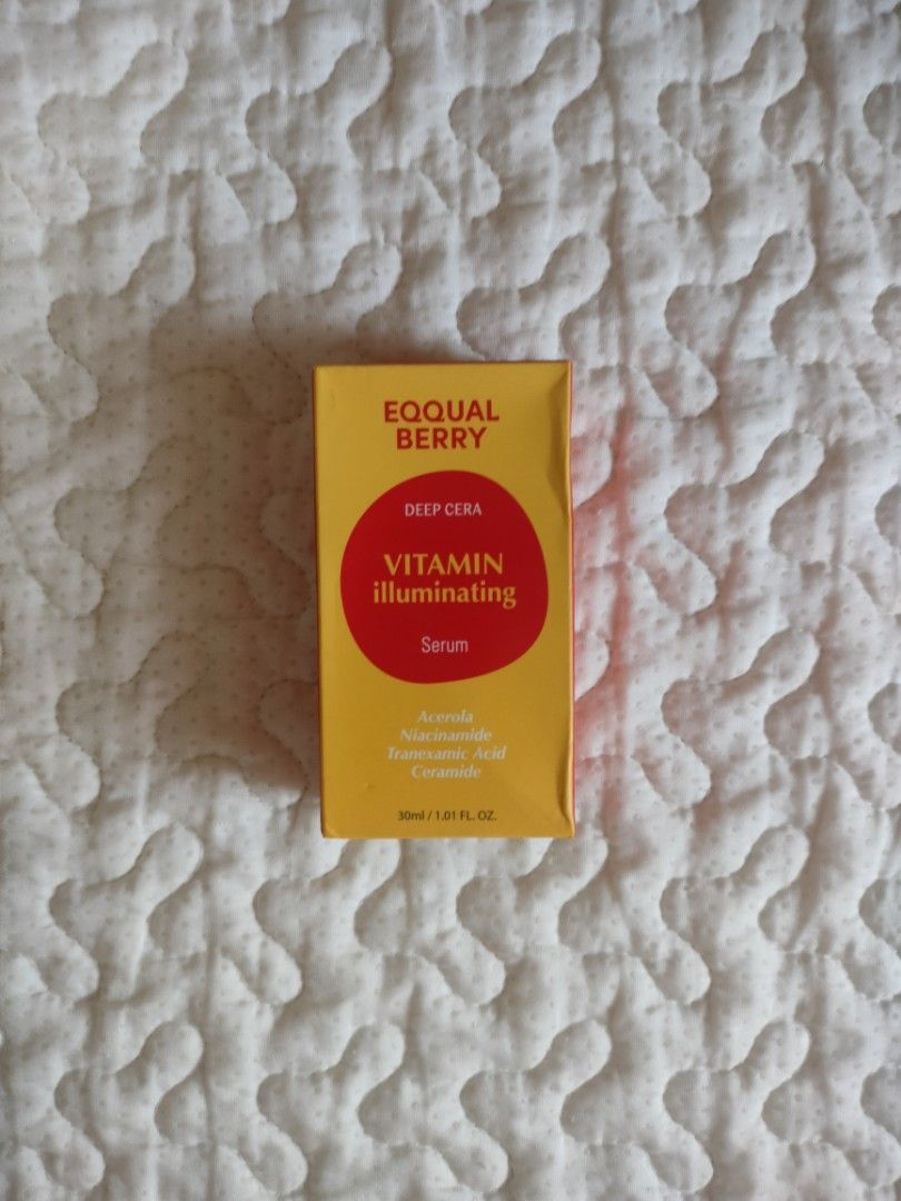 [EQQUALBERRY] Vitamin Illuminating Serum 30ml (Category: Face Care) located in Tabaco. Submitted by danielamc17 (Listing ID 1469260219, Image 1). Description: - brand new and sealed - 30ml loc: Albay mod: J&T / SPX Express.