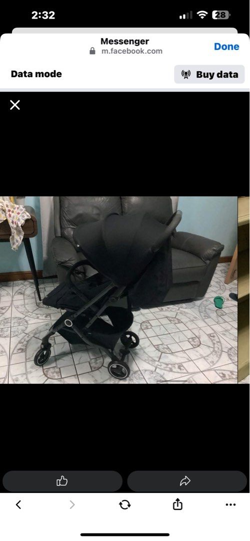 Evenflo pilot Black Stroller Travel pocket stroller cabin approved (Category: Strollers) located in Manila. Submitted by pampanga.reloved (Listing ID 1469186843, Image 2). Description: - Brand: Evenflo - Color: Sleek all-black - Design: Compact fold for easy transport and storage - Comfort & Safety: Padded seat, large sun canopy, and safety harness - Storage: Convenient bottom basket underneath - Extras: Includes original black travel storage bag