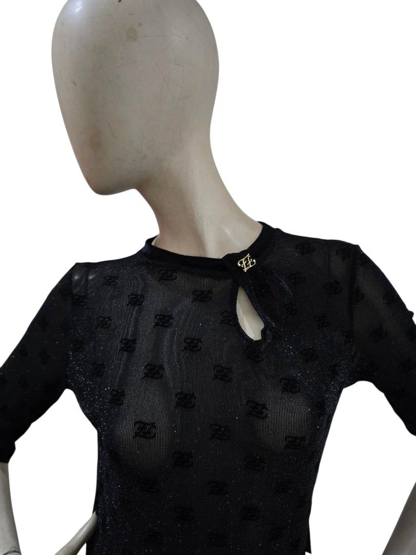 Fendi sheer monogram black top (Category: Blouses) located in Batangas. Submitted by thevanitychamber (Listing ID 1469183957, Image 3). Description: .