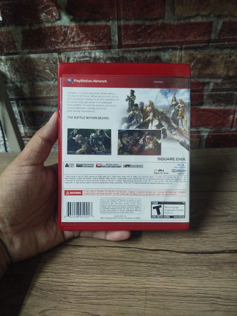 Final Fantasy XIII PS3 Greatest Hits (Category: PlayStation) located in Binan City. Submitted by pumpkiiin02 (Listing ID 1469244896, Image 2). Description: - Title: Final Fantasy XIII - Platform: PlayStation 3 (PS3) - Edition: Greatest Hits (Red Case) - Includes: Original case, game disc, and instruction manual - Condition: Tested and 100% working, clean disc - Fast shipping and trusted seller!.