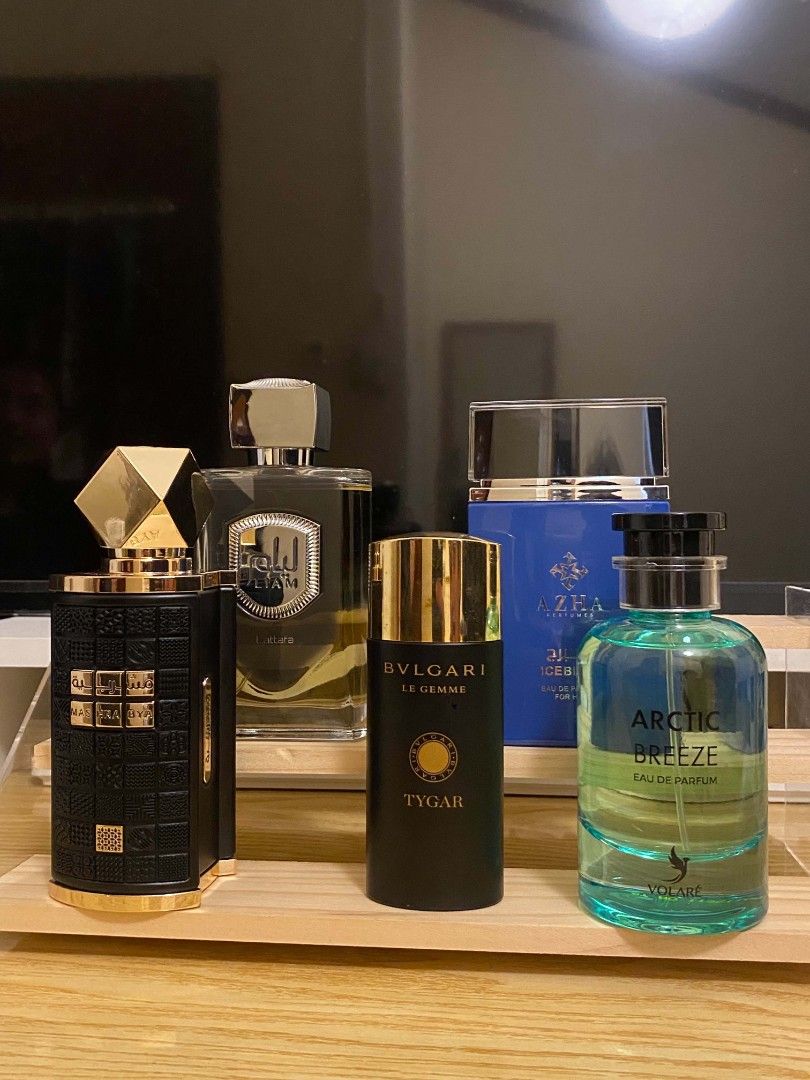 Fragrance Collection 3.5k aspack (Category: Fragrance & Deodorants) located in Santa Rosa. Submitted by jrchmcd (Listing ID 1469181842, Image 1). Description: Mashrabya(Killian Smoking Hot) FP 1500 Liam (BDK Gris Channel) FP 1k Iceberg(Hawas Ice) FP 900 Volare Arctic Breeze(LV Imagination) FP 900 Aspack 3.5k + Blvgari Tygar 60% 30ml(BO freebie).