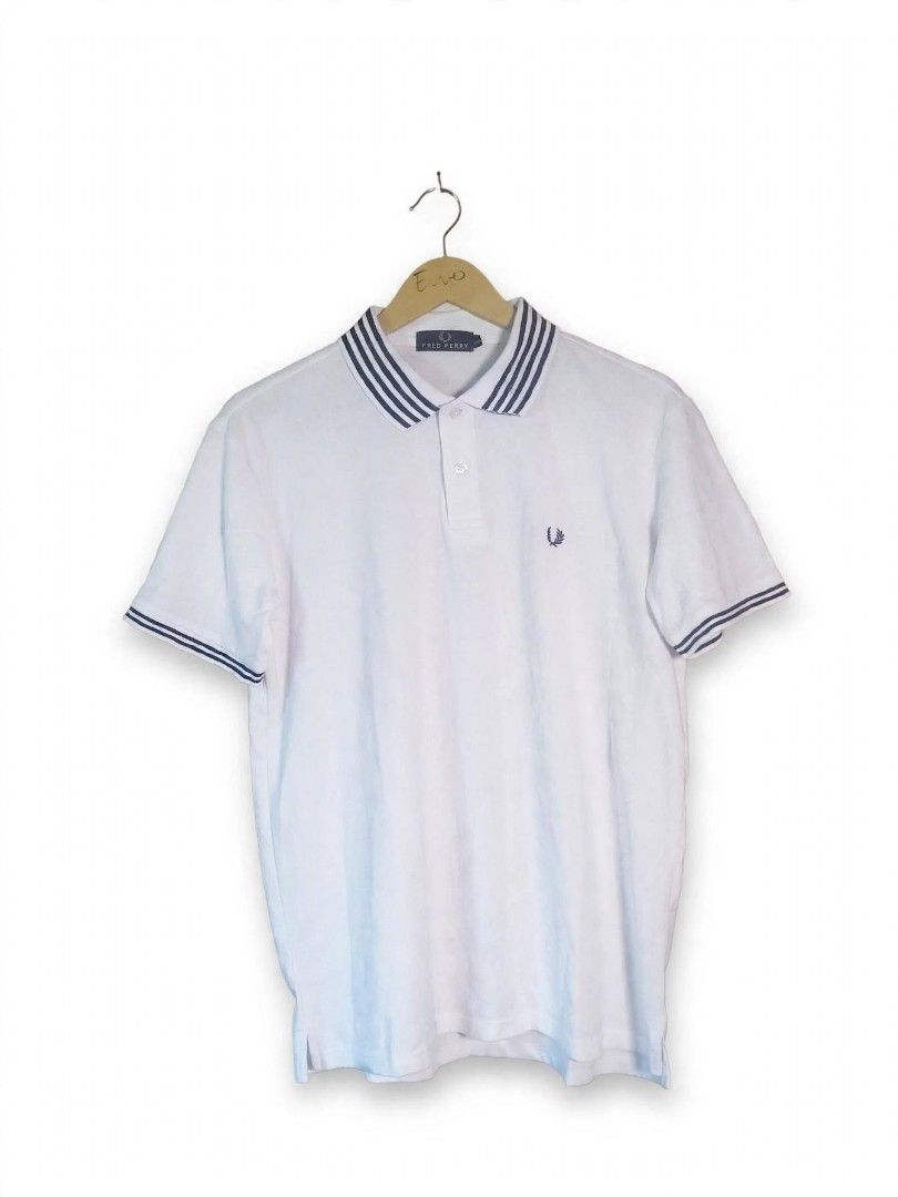 Fred Perry White Polo Shirt Size L (Category: Tshirts & Polo Shirts ) located in Digos. Submitted by echooo123 (Listing ID 1469237752, Image 1). Description: WTS: FRED PERRY POLO SHIRT💎 Size: Medium Dimes: 20x26 Good Condition Issue: remove washtags Need wash only Affordable Solid over all Cr: 9.7/10 DM: 📥.