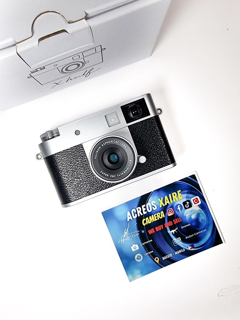Fujifilm X Half Silver (Category: Cameras) located in Baguio. Submitted by acreoscamera (Listing ID 1469226005, Image 1). Description: Fujifilm X Half (Almost New) ✨️📸 Price: 32,500.00 Cosmetics: 10/10 Shutter Count: 7 Warranty: Until September 2026 No issues Actual Photo posted📸 No more last priced All buttons are functional Flash working ✨️Inclusions: Charging Cable Battery Strap Connectors Box, manuals and receipt ⛩️Location: Baguio City Ope