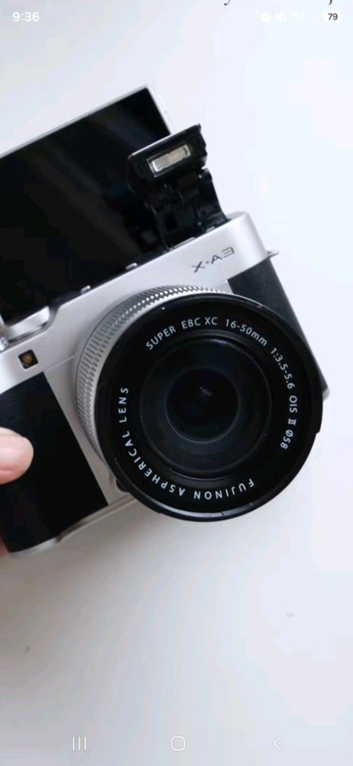Fujifilm X-A3 Mirrorless Camera with Two Lenses (Category: Cameras) located in Taguig. Submitted by pepitoshinnnn (Listing ID 1469170474, Image 2). Description: - Camera: Fujifilm X-A3 body in sleek silver and black - Kit Lens: Fujinon XC 16-50mm f/3.5-5.6 OIS II zoom lens - Bonus Lens: Meike 85mm f/1.8 autofocus lens (great for portraits) - Key Features: Flip-up touchscreen LCD for selfies and built-in pop-up flash - Perfect for: Everyday shooti