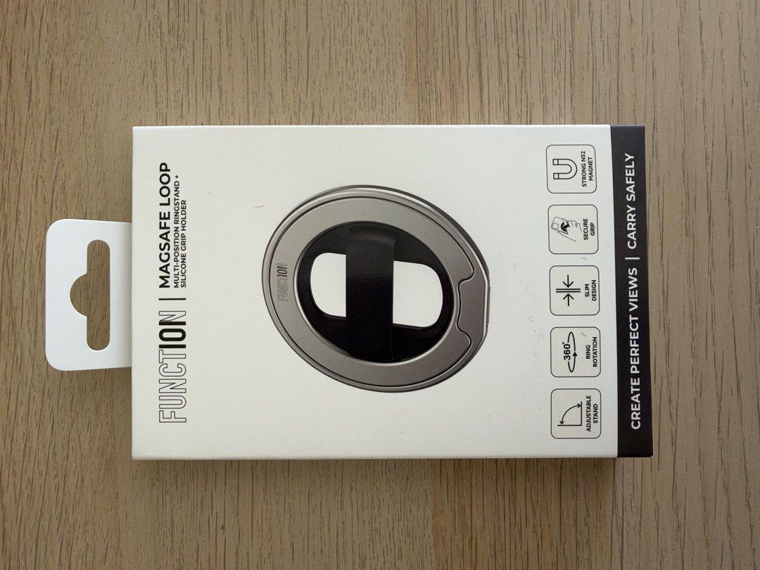 Function 101 magsafe loop phone stand (Category: Cases & Sleeves) located in Manila. Submitted by mcpmcp (Listing ID 1469281335, Image 1). Description: Never been opened. Never been used. Still sealed (look through the photos). Original from Beyond the Box. RFS: Decluttering. Full payment required upon pick up of the rider before shipping. No return. No exchange. No refund. Shipping / Pick up: TAFT AVENUE, manila (Near DLSU, St. Scho) .