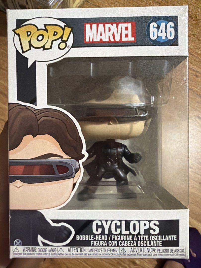 Funko Pop! Marvel x-Men Cyclops #646 (Category: Figurines & Statues) located in Taguig. Submitted by migsonpops (Listing ID 1469201340, Image 1). Description: 📦 Includes a used protector 📸 PM me for additional photos. 🚚 Shipping via Lalamove or LBC or J&T (shipping fee to be shouldered by the buyer). 💳 Payment via GCash. 📍 Taguig City.