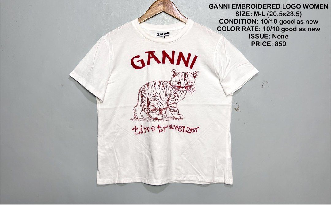 GANNI EMBROIDERED FUTURE CAT SHIRT (Category: Blouses) located in Bulan. Submitted by moonfindsthrifteditems (Listing ID 1469213567, Image 1). Description: SIZE: M-L (20.5x23.5) CONDITION: 10/10 good as new COLOR RATE: 10/10 good as new ISSUE: None PRICE: 850.