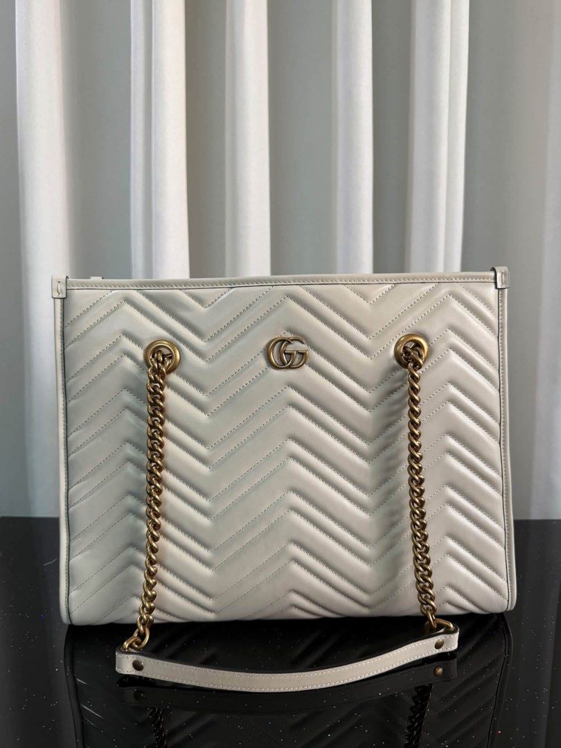 GG Tote Bag (Category: Luxury Bags & Wallets) located in Manila. Submitted by bagsandshoesmanymore (Listing ID 1469198509, Image 1). Description: Preloved GG Tote Size 35cm What you see is what you get Gold tone hardware .