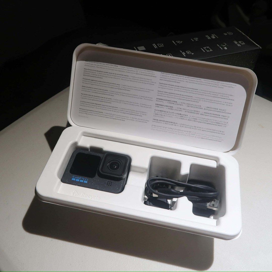 GoPro Hero 12 Black Action Camera (Category: Cameras) located in Manila. Submitted by gentlewind_62f064 (Listing ID 1469260766, Image 1). Description: - GoPro Hero 12 Black action camera - Includes original box - Shoot your next adventure in stunning 4K resolution - Trusted seller with great ratings, buy with confidence!.