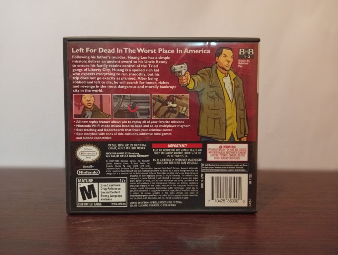 Grand Theft Auto: Chinatown Wars Nintendo DS (Category: Nintendo) located in Quezon City. Submitted by bargainbayan (Listing ID 1469239262, Image 2). Description: FOR SALE/FOR TRADE: Grand Theft Auto Chinatown Wars Price: 3,200 *Can be traded to Magic: The Gathering Cards. Hit me with your offers Description/Condition: - Comes with manual and other inserts - Game is in good working condition - Comes with Map - Case and cartridge are all in good p
