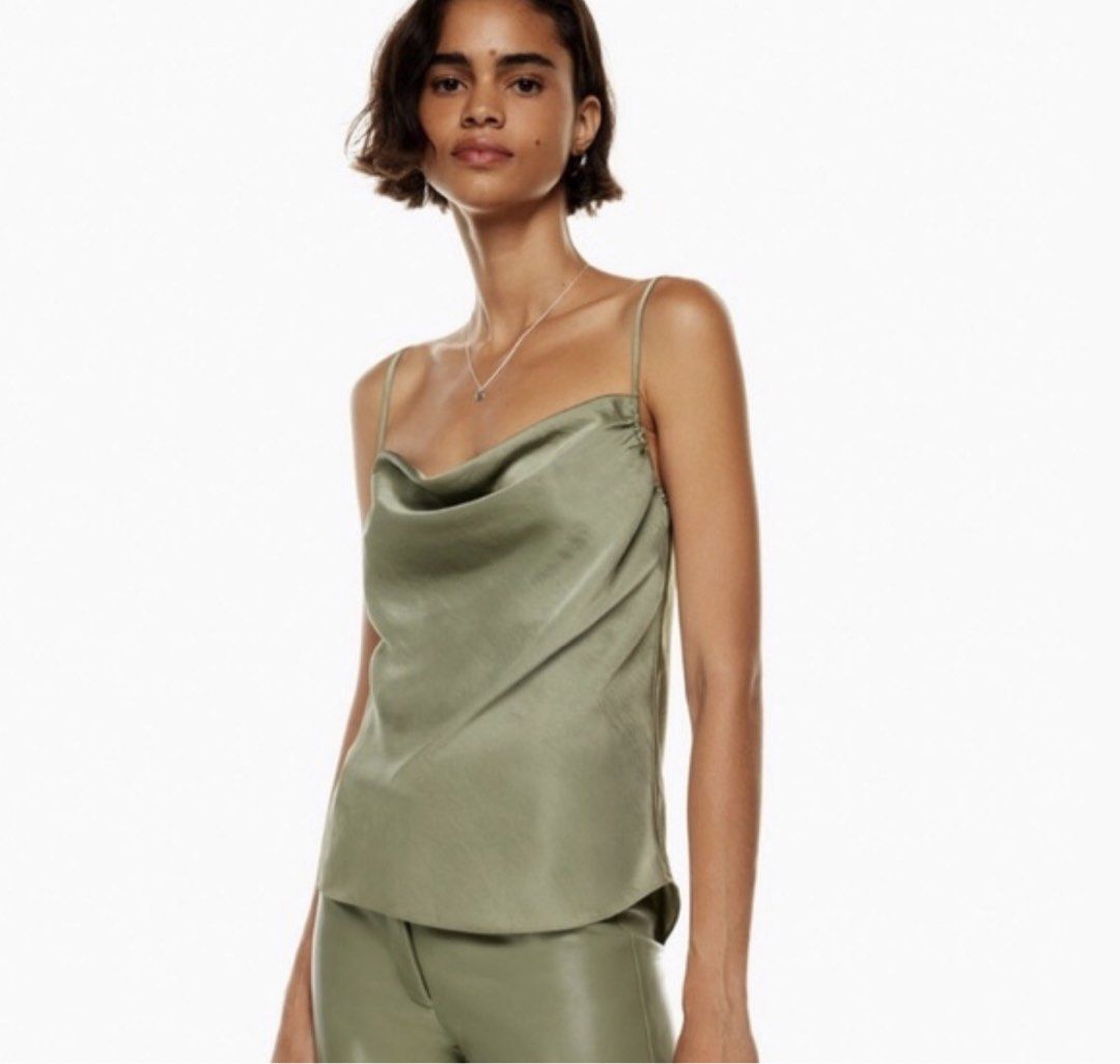 grey satin cowl-neck camisole top (Category: Sleeveless) located in Balanga. Submitted by itsjuliaden07 (Listing ID 1469177572, Image 1). Description: .