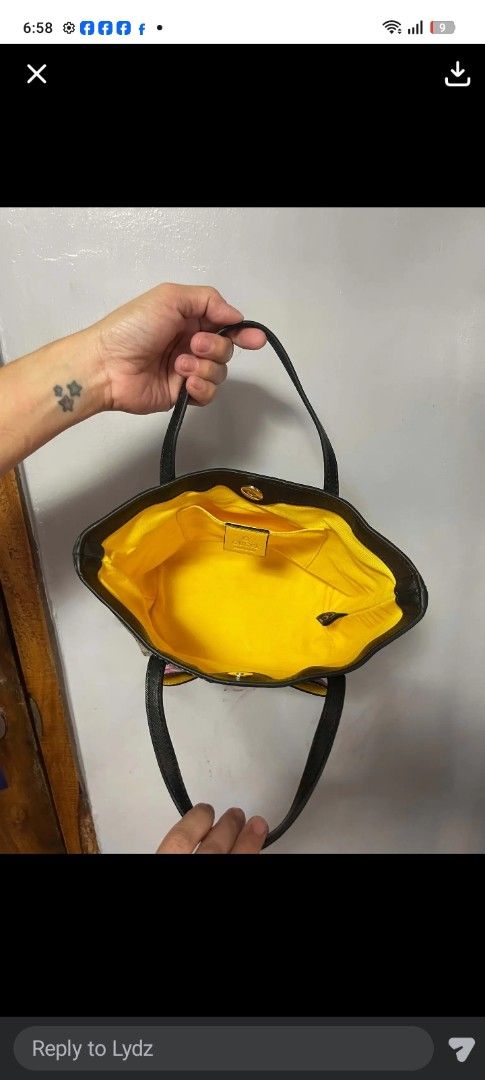 Gucci GG Supreme Tote Bag with Bird Patch (Category: Tote Bags) located in Gingoog City. Submitted by talianjeri27046 (Listing ID 1469226595, Image 3). Description: - Authentic Gucci tote in classic GG Supreme canvas - Eye-catching yellow and pink gingham bird patch on the front - Premium black leather top handles and trim - Vibrant yellow interior lining equipped with a convenient slip pocket and branded patch - Compact and lightweight design, i
