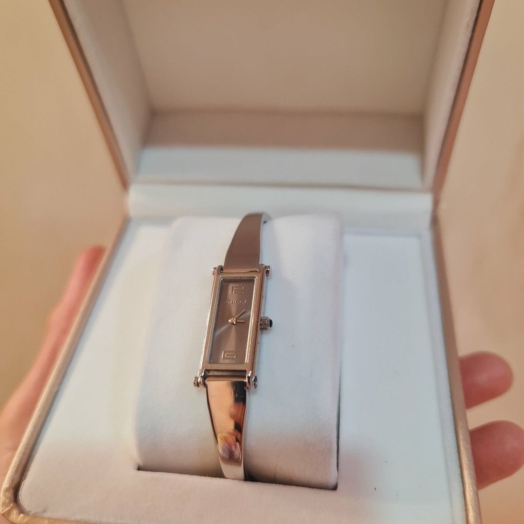 Gucci Watch in Silver Tone Gray Dial (Category: Women's Watches) located in Navotas City. Submitted by ryjayshoppe (Listing ID 1469240057, Image 2). Description: Onhand and Ready to ship Original Preloved GG Watch in Silver Tone Gray Dial Almost New Condition!🥰Makinis❤️ XS-Small size 15cm-16cm with Replacement Box only Last Price Posted!Low ballers will not entertained! Free shipping nationwide! 📌DISCLAIMER📌 We are not affiliated, associated, 