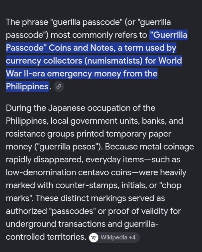 Guerilla Passcode Coins (Category: Currency) located in Manila. Submitted by wildcrystal.3b537c (Listing ID 1469245487, Image 3). Description: Hard to find.