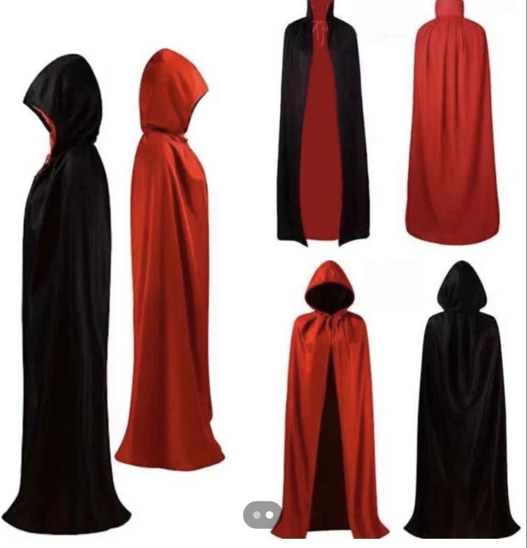 Halloween Cape Reversible and Witch Hat (Category: Sets or Coordinates) located in Makati City. Submitted by kimmmchie (Listing ID 1469280403, Image 1). Description: Used Once 600 for 2 Halloween Cape and 1 Witch Hat 🎃 For Sale: Halloween Accessories! 👻 Selling 2 reversible Halloween cape and 1 adult witch hat for only ₱600! 🧙‍♀️🖤 Perfect for your Halloween costume! 🕸️ 📍Vito Cruz.
