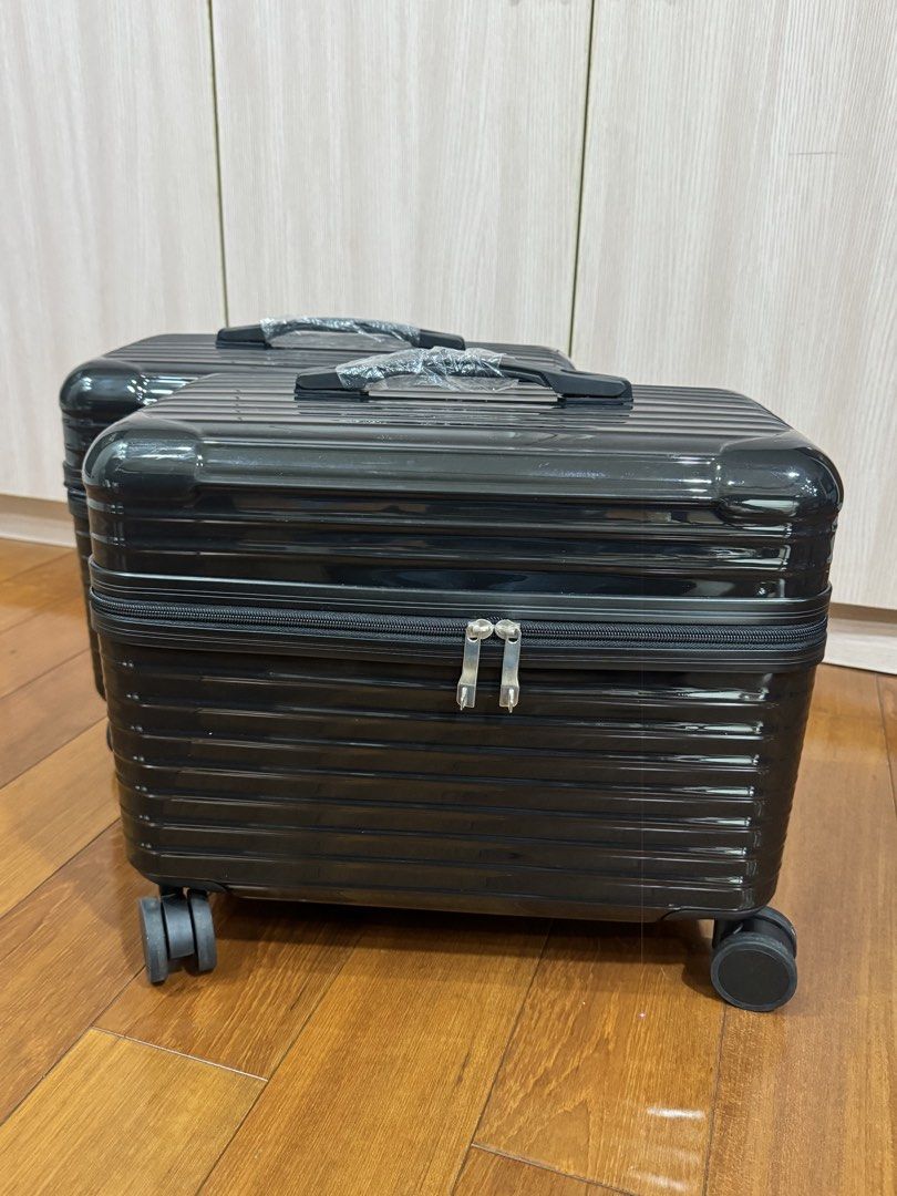 Hand carry luggage (Category: Everything Else Others) located in Manila. Submitted by chinchinshaven (Listing ID 1469221822, Image 1). Description: 2pcs available Dimensions Height 15 inches including wheels Width 17 inches Depth 9.5 inches Unisex -black .