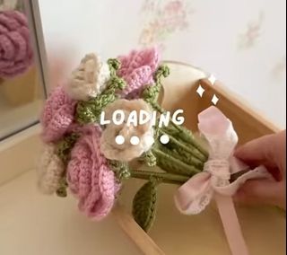 Rose crochet keychain, Hobbies & Lifestyle, Flowers & Bouquets on Carousell
