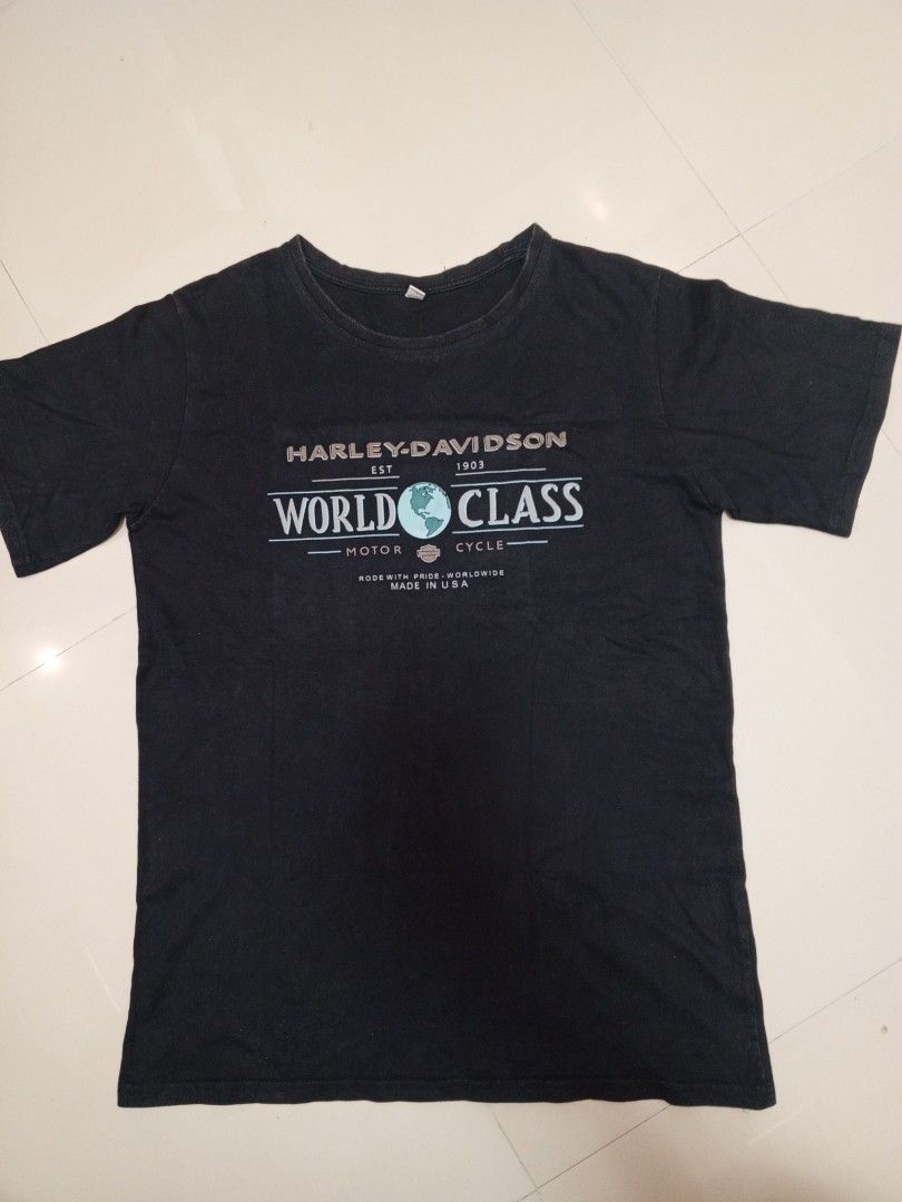 Harley-Davidson World Class Black T-Shirt Size L (Category: Tshirts & Polo Shirts ) located in Orani. Submitted by thriftniea (Listing ID 1469201844, Image 1). Description: HARLEY DAVIDSON (OFF) WIDTH 21 LENGTH 30 PRICE + SF.