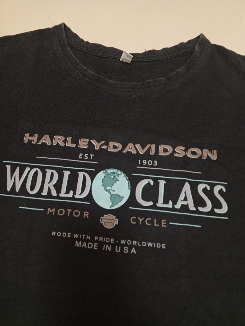Harley-Davidson World Class Black T-Shirt Size L (Category: Tshirts & Polo Shirts ) located in Orani. Submitted by thriftniea (Listing ID 1469201844, Image 2). Description: HARLEY DAVIDSON (OFF) WIDTH 21 LENGTH 30 PRICE + SF.