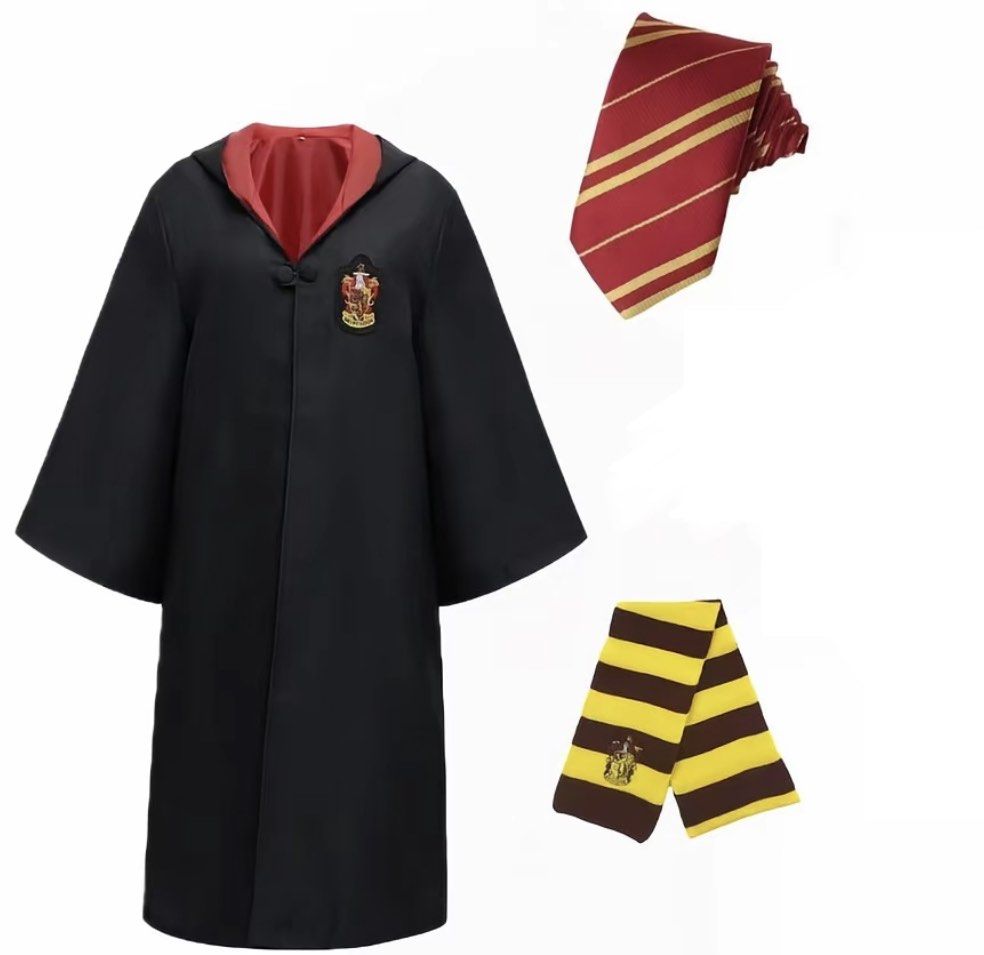 Harry Potter — Gryffindor Costume (TAKE ALL) (Category: Sets or Coordinates) located in Manila. Submitted by sophie.navs (Listing ID 1468978766, Image 1). Description: 🪄 EXTRA HALLOWEEN COSTUME FOR SALE! ⚡️❤️💛 ✨ Harry Potter — Gryffindor Costume • complete set: cloak, necktie, and scarf • used only once • almost brand new! • fits small to large frames • cloak length: approximately 127 cm (5’2” reference height) • TAKE ALL — selling as a complet