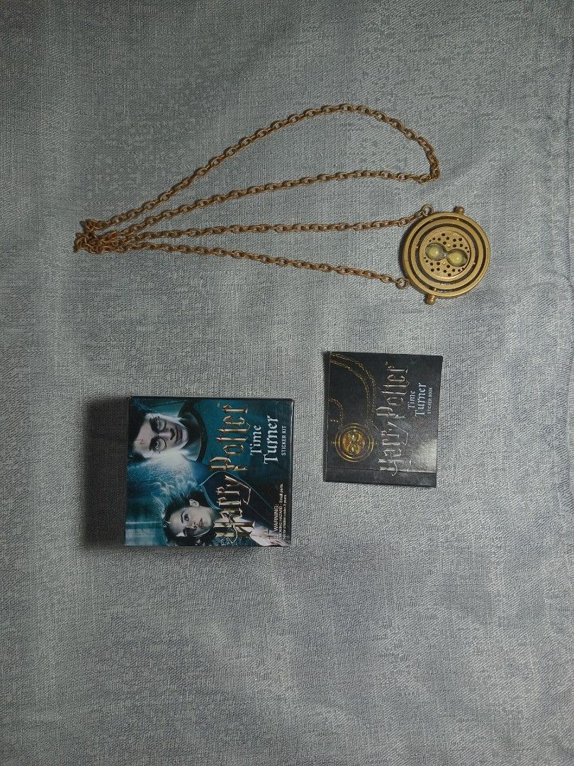 Harry Potter Time Turner with Sticker Book (Category: Other Merchandise) located in Davao. Submitted by aki_tsum (Listing ID 1469262279, Image 1). Description: *box slightly worn-out Davao Based Delivery only (buyer will shoulder delivery/shipping fee).