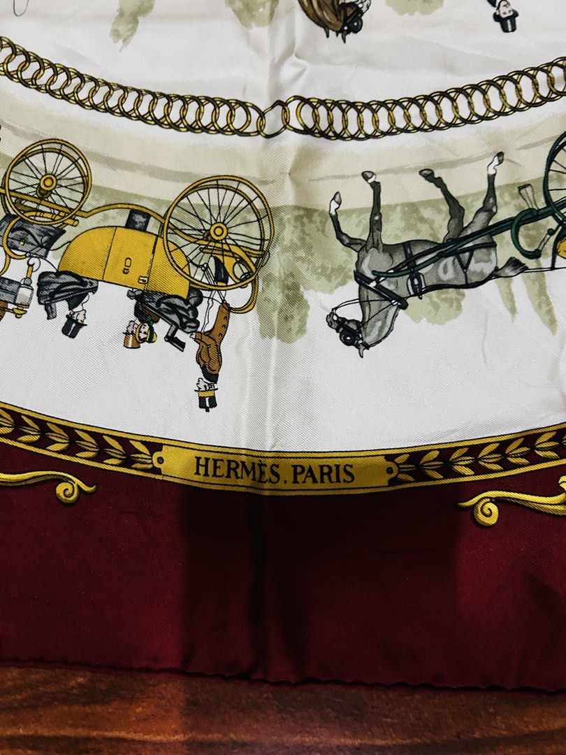 Hermes scarf (Category: Luxury Accessories) located in Davao. Submitted by japanamerican (Listing ID 1469193866, Image 2). Description: Good for. Frame Authentic with care tag double stitch Artist signature and trade mark Japn surplus.