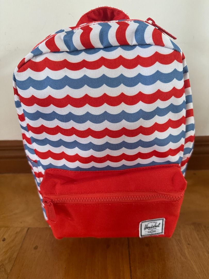 Herschel Supply Backpack (Category: Babies & Kids Fashion) located in Manila. Submitted by chris.d1 (Listing ID 1469206803, Image 1). Description: - barely used - padded back and shoulder straps - one large main dual zippers and one zippered front - pls see pics for approximate measurements.