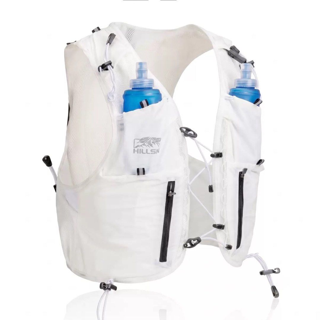 Hillsyr Hydration Running Vest with Flasks (Category: Vests) located in Manila. Submitted by randomreps (Listing ID 1469198289, Image 1). Description: - Lightweight and breathable mesh back keeps you cool during runs - Dual front bottle pockets include soft flasks for easy hydration - Secure zippered compartments for keys, gels, and small essentials - Rear storage section safely holds extra gear - Adjustable front bungee cords for a customized, s