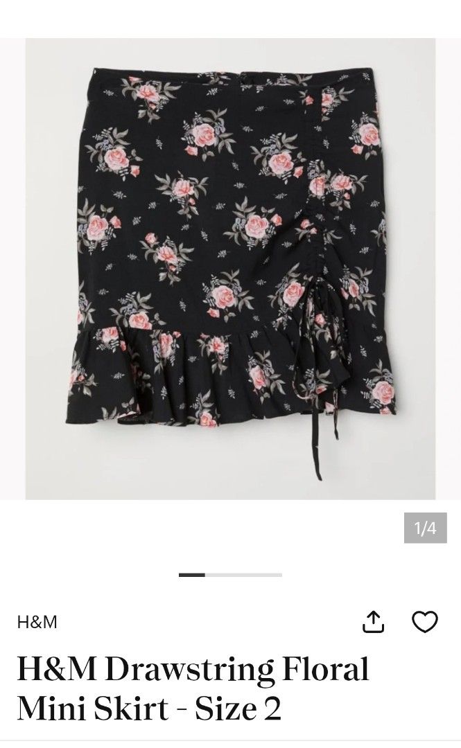H&M Drawstring Floral Mini Skirt (Category: Skirts) located in Bulacan. Submitted by florasinta (Listing ID 1469237114, Image 1). Description: .