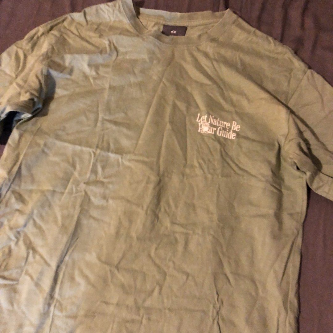H&M Sage Green Tee (Category: Shirts) located in Angeles City. Submitted by csmcgrl (Listing ID 1469321923, Image 1). Description: — medium — on hand, no rush shipping 🧾 mop: maribank, maya 🚚 mod: direct jnt 📍loc: angeles city, pampanga.
