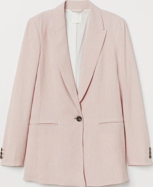 H&M Single Breasted Blazer (Stripes) (Category: Coats, Jackets and Outerwear) located in Angeles City. Submitted by miss_independent01 (Listing ID 1469308122, Image 2). Description: H&M Single Breasted Blazer (Stripes) Width: 18 Length: 28.5 Sleeve: 23.5 Shoulder: 15 MOP: Gcash ✅ Mine Now, Pay Now ✅ First to Pay, Gets the Item 📍 PAMPANGA Courier: JnT 🚚🚚 PM 💌💌.