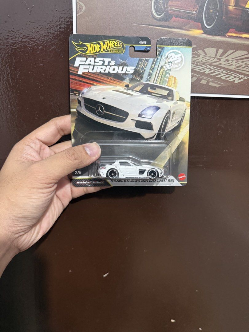 Hot Wheels Fast & Furious Chase Premium Car Assorted Set (Category: Vehicle & Diecast Models) located in Manila. Submitted by fierceocean-66f4 (Listing ID 1469305739, Image 3). Description: - Complete Hot Wheels Premium Fast and Furious 5-car set - Includes: Toyota Supra, Mercedes-Benz SLS AMG Coupe, Lexus LFA, Nissan 350Z Custom, and McLaren 720S - Scale: 1:64 die-cast models - Condition: Brand new, unopened blister cards - Packaging: Features e